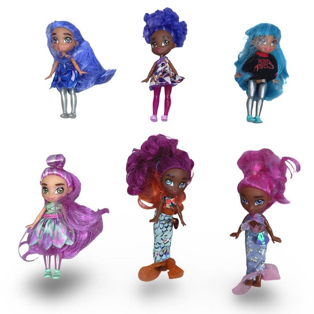 Hairdorables Mini Dolls Lot of 6 Mermaid Rock Fantasy Glitter 2021 Toys